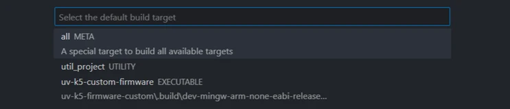 VS Code Target Selection with External Project